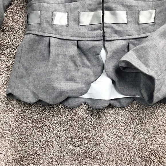 Rebecca Taylor Scalloped Grey Blazer